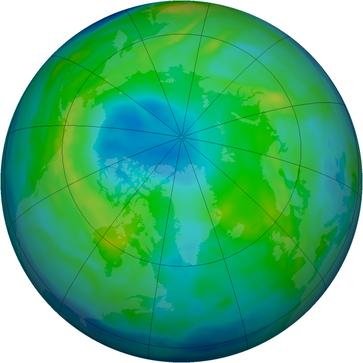 Arctic ozone map for 19 November 2013